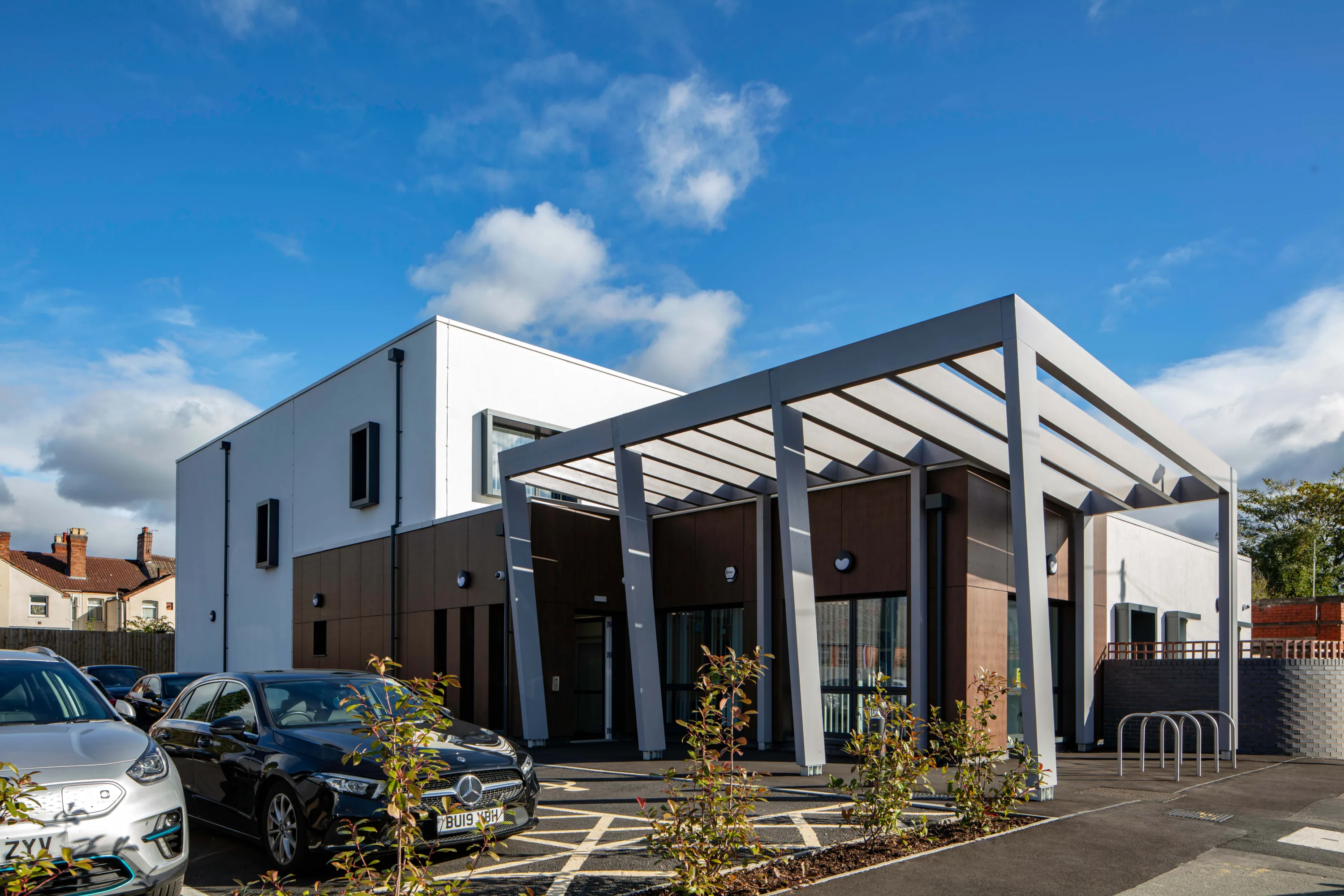 A photograph of Foleshill Health Centre, a Portakabin project