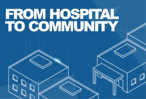 from hospital to community thumbnail with building outline